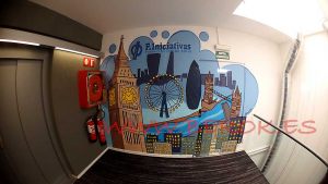 mural oficinas londres modernista